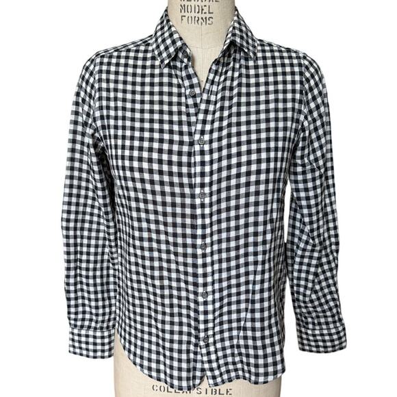 Journal Standard Black & White Check Button Down Shirt Size Small - Picture 1 of 5